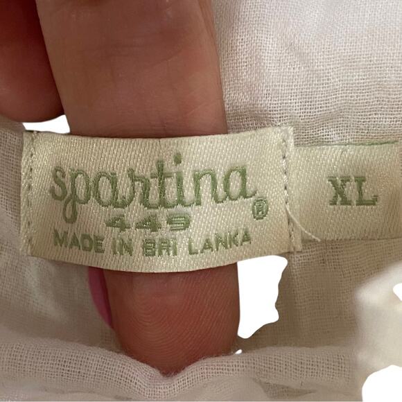 Spartina 449 Taralynn Eyelet Top Pearl White Puff Sleeve Blouse Size extra large - Picture 6 of 11